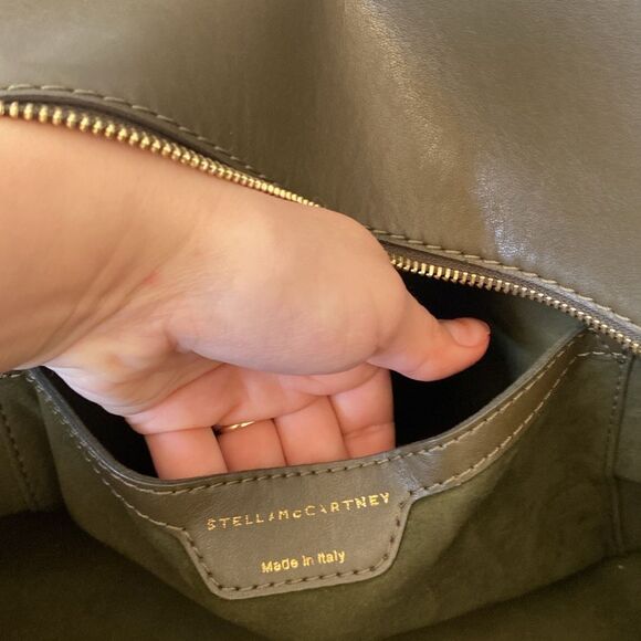 Stella McCartney Olive Green Faux Leather Beckett Boston Bag - Picture 12 of 14